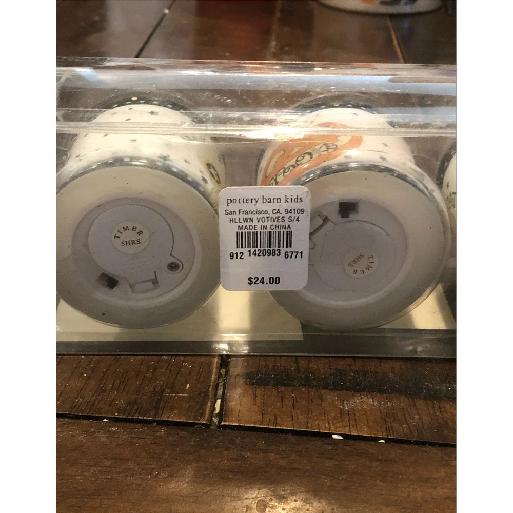 Pottery Barn Kids Halloween Votive Flameless Battery Candles Set of 3 *1 missing
